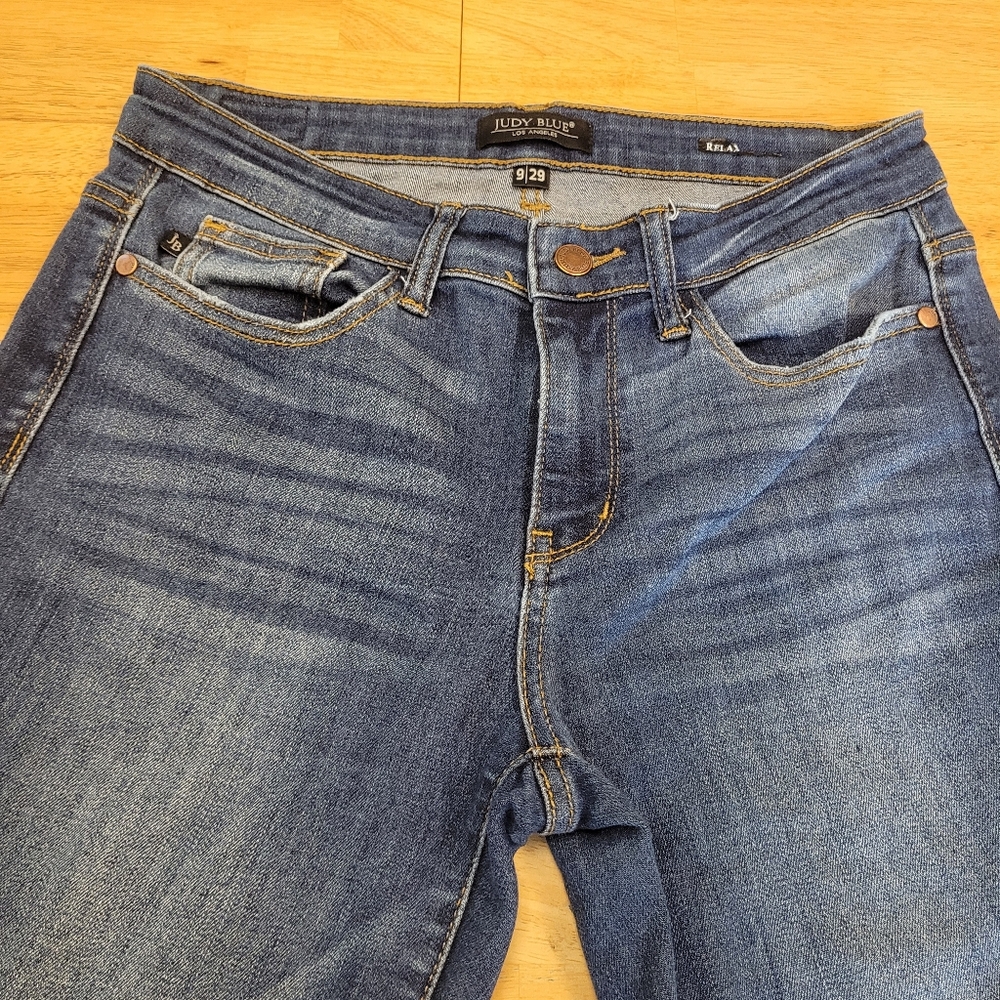Judy Blue Jeans Relaxed Fit Stretch Denim Slim Leg Women Size 9 29 - Picture 3 of 8